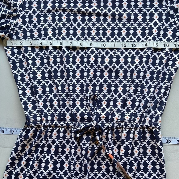 J. McLaughlin Catalina Cloth Dress Tie Waist Boat Neck Geometric Pattern Medium - Picture 6 of 11